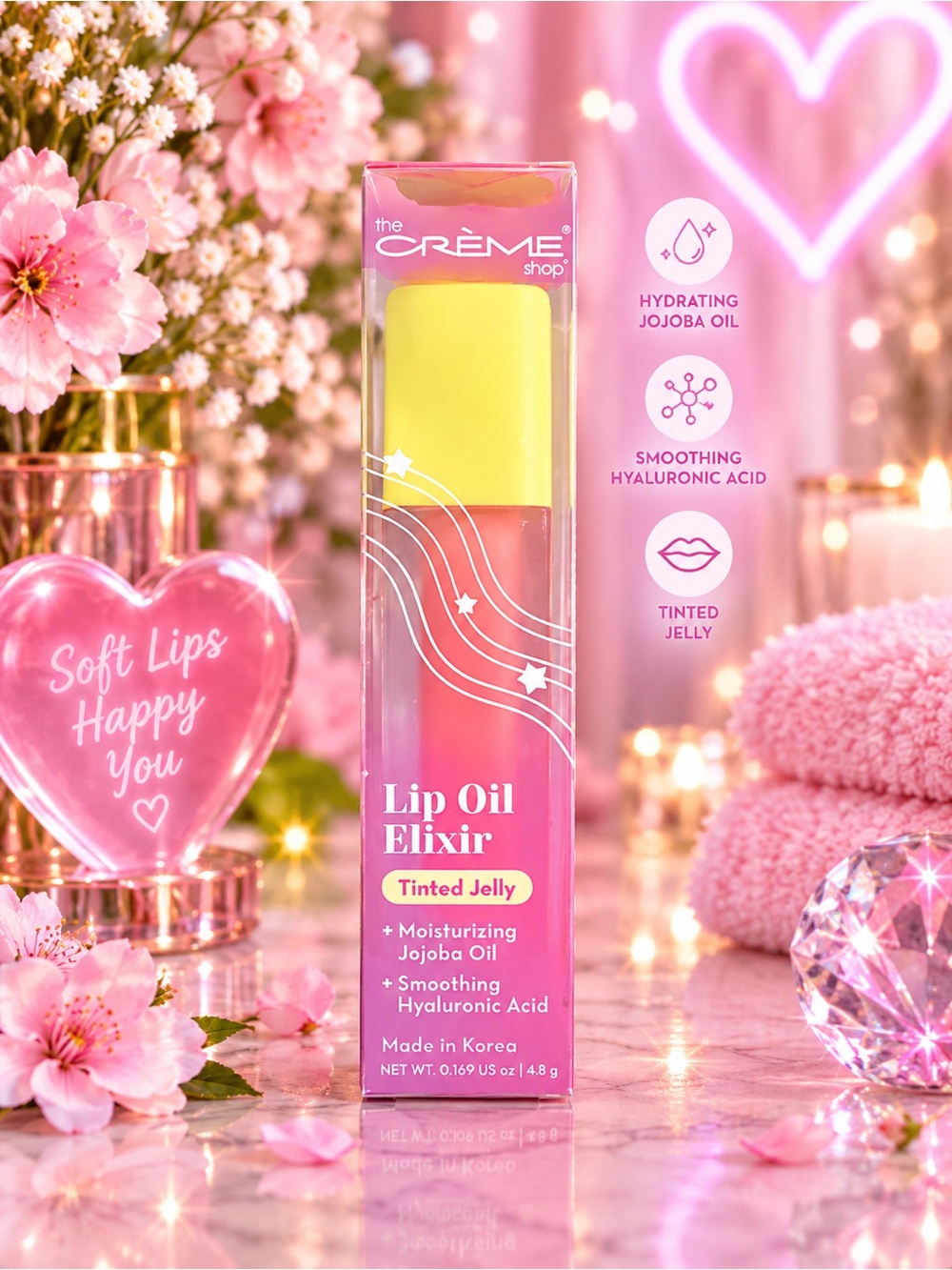 The Crème Shop Lip Oil Elixir - Pink About Me
